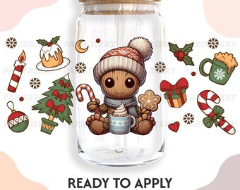 Vinilo adhesivo UV 005 UVDTF para vasos / Listo para aplicar / Alta calidad / Impreso internamente / Fácil aplicación / Transferencia para vasos / Se adapta a vasos de 16 oz