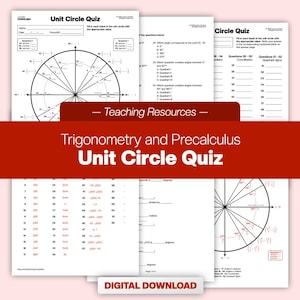 Unit Circle Quiz: Teaching Resource for Precalculus and Trigonometry