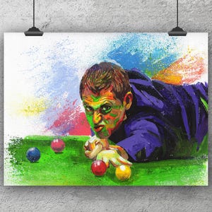 Ronnie O’Sullivan Acrylic Painting Print – Snooker Wall Art – Billiards Poster or Canvas – Sports Decor – Gift for Snooker Fans