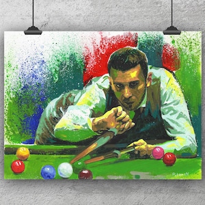 Mark Selby Acrylic Painting Print – Snooker Wall Art – Billiards Poster or Canvas – Sports Decor – Gift for Snooker Fans