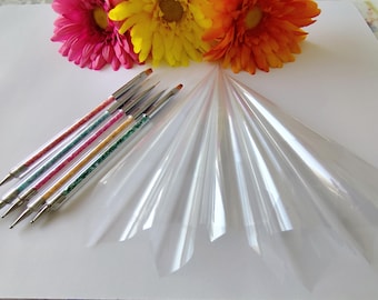 Mandala-set met puntentools: kegels en penseel voor acrylverf