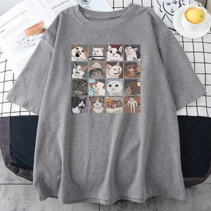 Funny Animal Dog Cat Meme T-shirt, 3D Cartoon Pet Meme Shirt, Summer ...