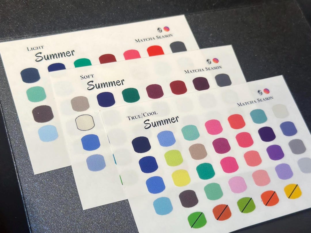 Trio Set Guide - 3 Seasonal Color Palettes - Transparent Color Chart ...