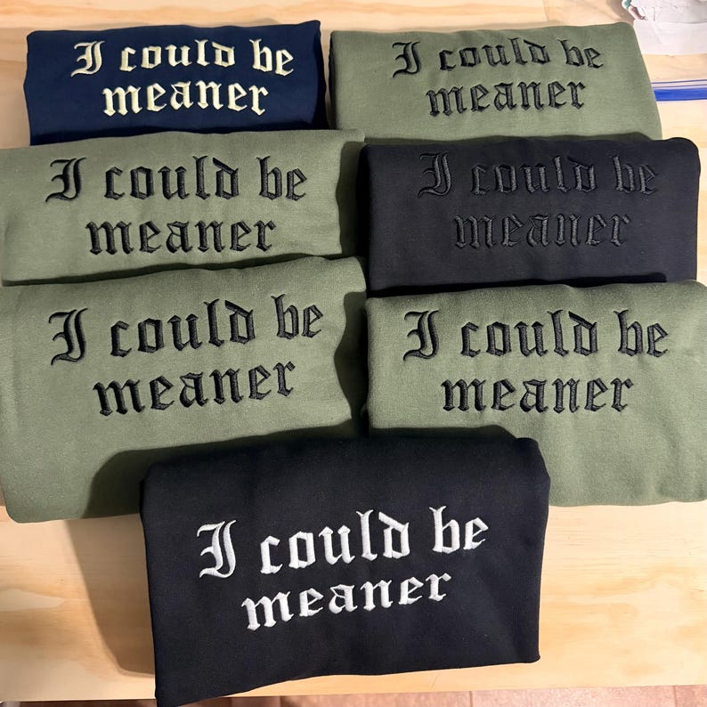 I Could Be Meaner Embroidered Sweatshirt, Funny Humor Shirt, Sarcastic Tee, Funny Quote Crewneck, Sarcasm Shirt, Trendy Shirt for Women image 2