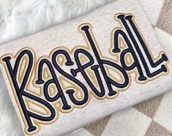 EMBROIDERED Personalized Baseball 3D Puff Season Sweatshirt Custom Sports Crewneck, Game Day College Spirit Sweater, Embroidered Team Gift