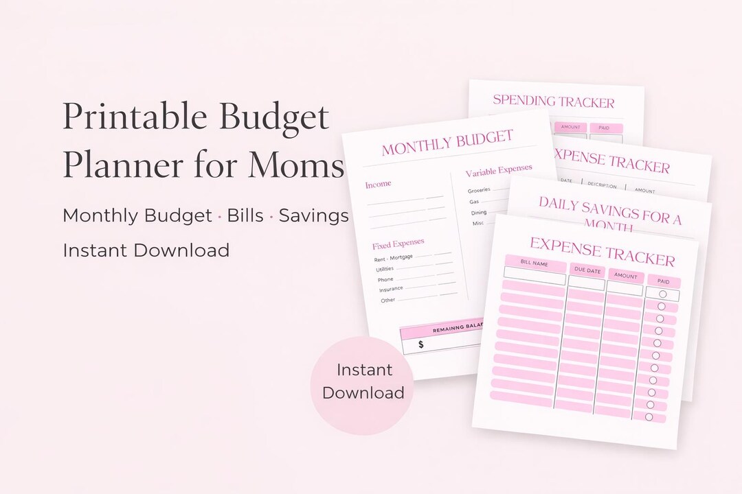Printable Budget Planner for Moms | Monthly Budget, Expense & Savings