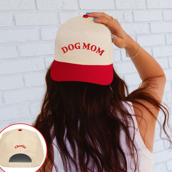 Personalized Dog Mom Hat, Custom Embroidered Ball Cap with Adjustable Snapback