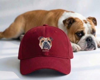 Custom Pet Embroidered Hat: Personalized Adjustable Dad Ball Cap Gift for Dog or Cat Lover
