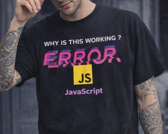 JavaScript-fout T-shirt, grappig programmeur shirt, T-shirt codering humor, ontwikkelaar cadeau, JS Geek shirt, T-shirt uniseks