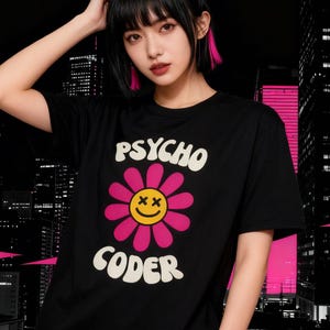 Chemise de codeur psycho, t-shirt programmeur drôle, cadeau d'humour de codage, chemise streetwear
