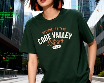 Code Valley-T-shirt voor programmeurs, codeershirt, ontwikkelaarcadeau