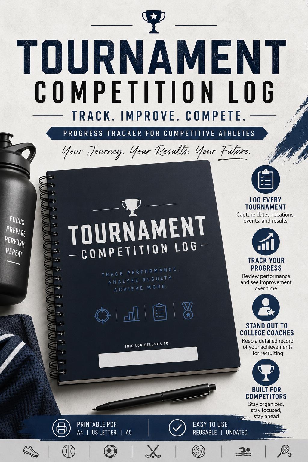 Tournament Competition Log Printable - Etsy