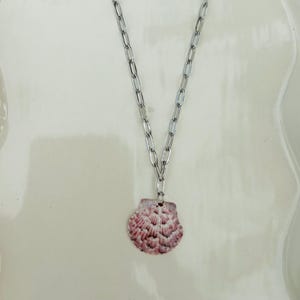 Silber Rosa / Weiße Muschel Halskette