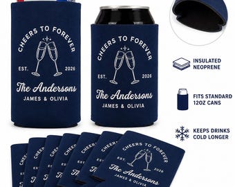 Benutzerdefinierte Hochzeitsdosenkühler Schütte, personalisierter Jubel für immer Bier Hugger, benutzerdefinierte Namen Datum Party Favors - Gast Lieblingsgeschenk