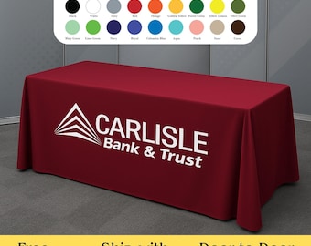 Custom Logo Table Cloth for Trade Show Pop Up Shop Craft Show Wedding Fair | Personalized Advertising Table Cover for Business Event
