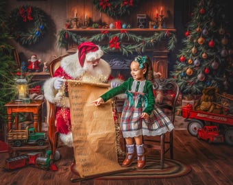 Complete Santa Experience Bundle for Photographers — Actions, Templates, Overlays, Canva Client Guide, How-To E-book Mini Course