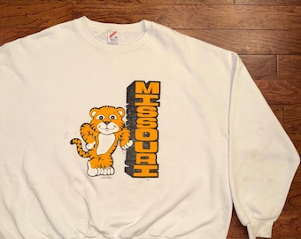 Vintage Missouri Tigers Mascot Truman the Tiger NCAA Crewneck Sweatshirt