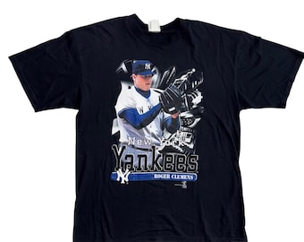 Vintage 1999 Roger Clemens New York Yankees Joy Athletic Black T-Shirt XL Rare