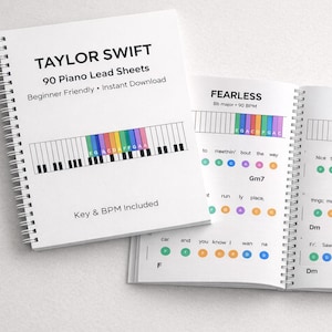 Taylor Swift Best Piano Songs | Beginner Leadsheets Bundle (90 Songs) (Printable PDF)