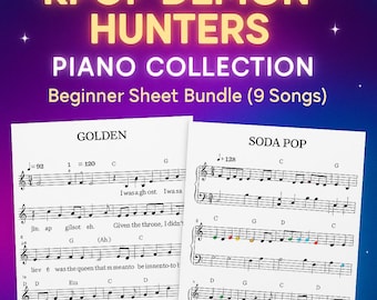 KPOP Demon Hunters Piano Sheet Music | Beginner Bundle (Digital Download)
