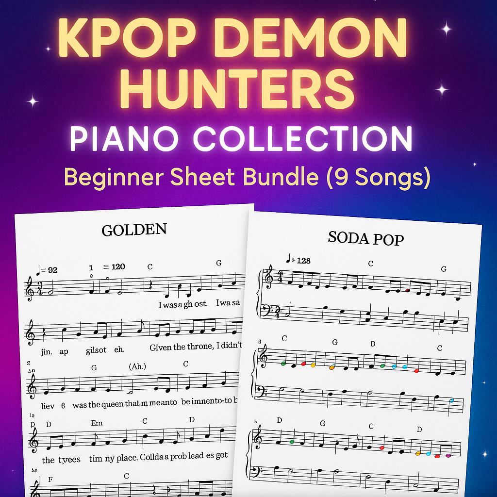 KPOP Demon Hunters Piano Sheet Music | Beginner Bundle (digital