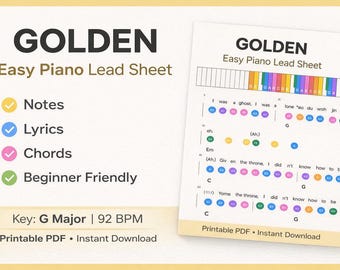 Adatto ai bambini - Golden di HUNTR/X - KPop Demon Hunters / Spartito facile per pianoforte in formato PDF