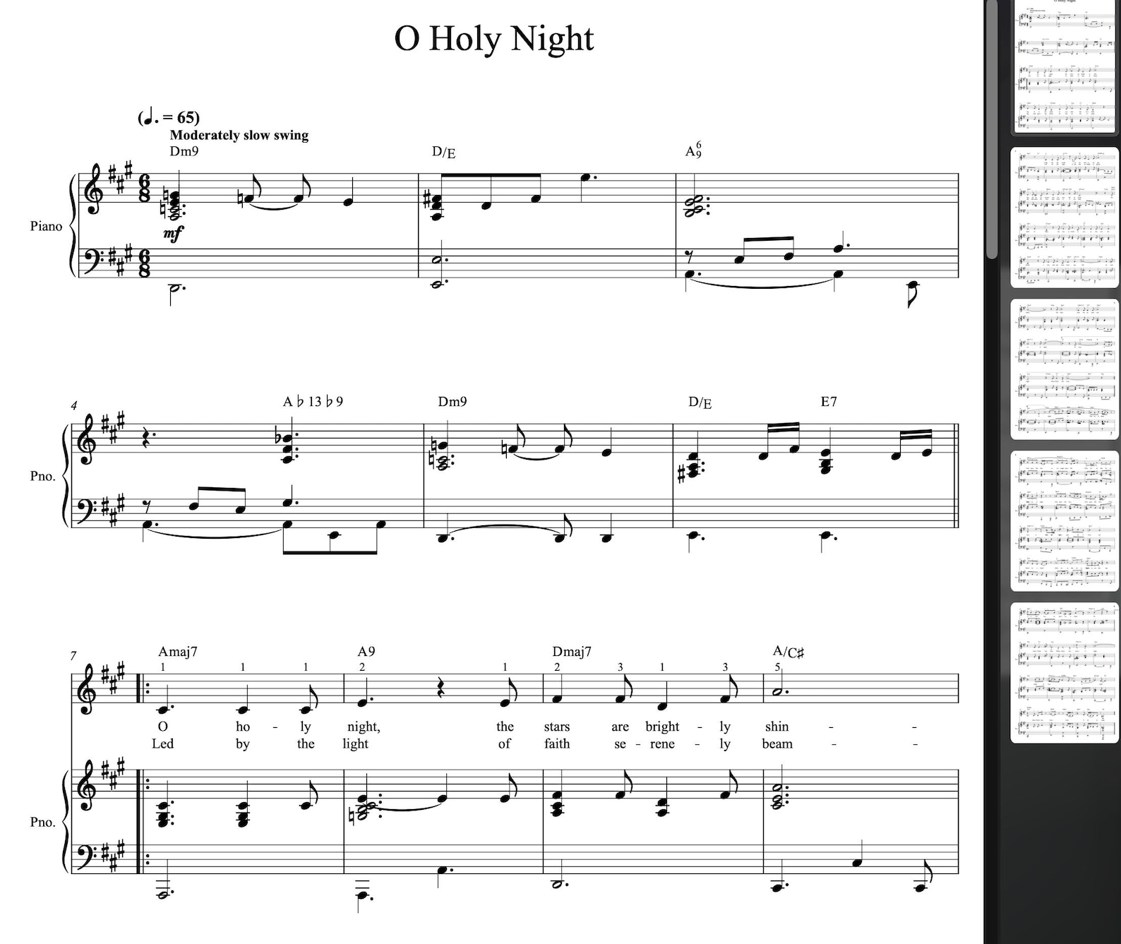 O Holy Night Piano Sheet Music Easy/intermediate (printable PDF) Etsy