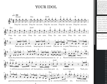 Your IDOL - KPop Demon Hunters Piano Sheet Music (Beginner PDF)