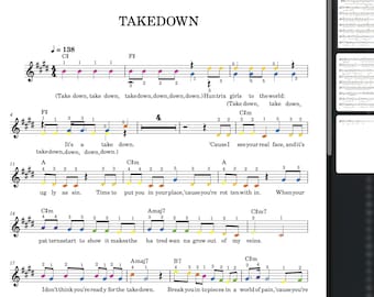 TAKE DOWN - KPop Demon Hunters Easy Piano Sheet Music (Printable PDF)