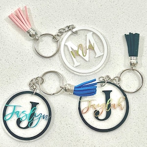 Personalized Acrylic Keychain – Custom Name Keychain, Bag Charm, Gift, Custom Stocking Stuffer, Bridal Party Gift, Party Favor