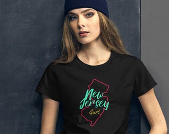 New Jersey Gurl T-shirt à manches courtes pour femme NJ Tee Gift State Woman Garden State Shirt