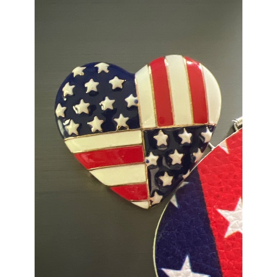 Star Spangle Banner Earrings & Enamel Pin Set - image 4