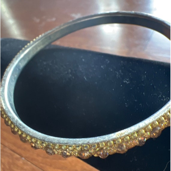 Vintage Topaz Glass & Rhinestone Bracelets -- 9" … - image 6