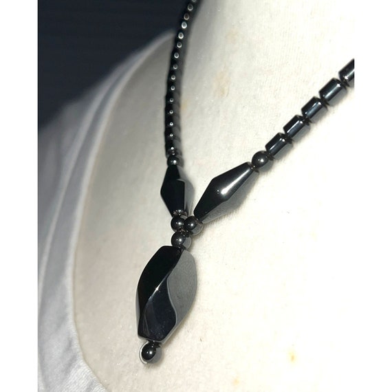 Genuine Black Hematite Pendant Necklace -- 18" - image 4