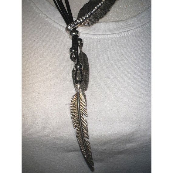 Silver Feather “Y” Necklace— 18” - image 6