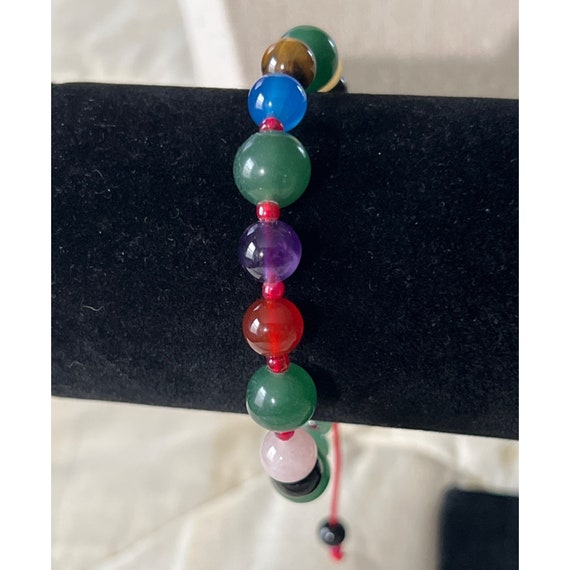 Multi-color Glass Bead Bracelet --7.75" - image 1