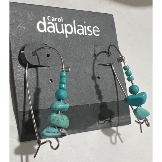 Carol Dauplaise Turquoise And Silver Dangle Earri… - image 2