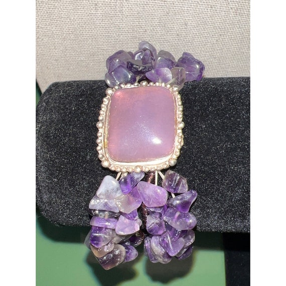 Amethyst Chips & Nugget Stretch Bracelet