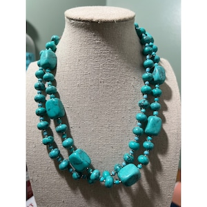 Premier Design Glass Bead Double Strand Necklace -- 18&quot;