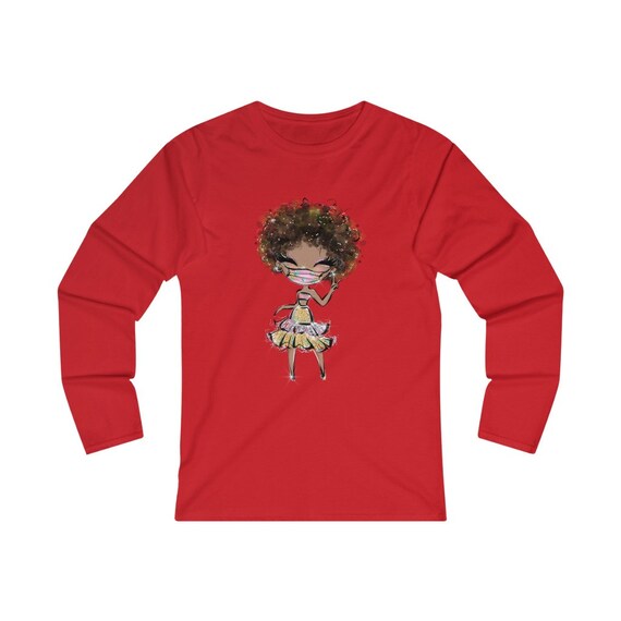 Curly Brown Women's Fitted Long Sleeve Tee - Etsy Canada