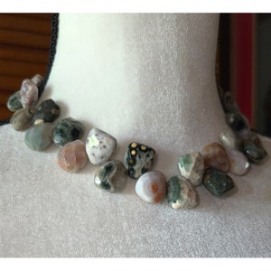Genuine Stone Handmade Tear Drop Necklace -- 16&quot;