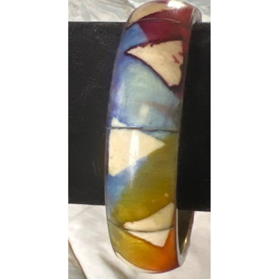 Kaleidoscope Brass Painted Bangle - image 4