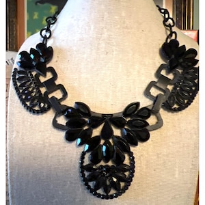 Collar de estilo victoriano de metal negro - 18&quot;