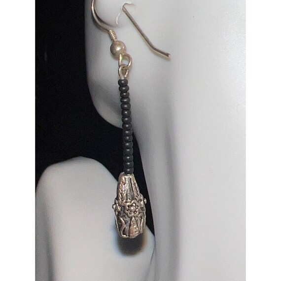 Artisan Sterling Silver Bead Dangle Earring - image 7