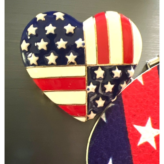 Star Spangle Banner Earrings & Enamel Pin Set - image 9