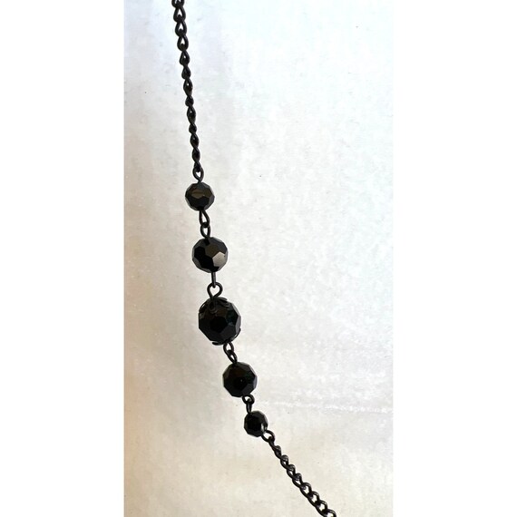 Black Faceted Strand Black  Glass  Beads -- 58" - image 9