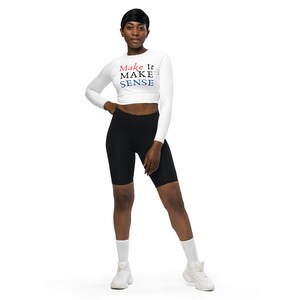 Make It Make Sense Recycled long-sleeve crop top