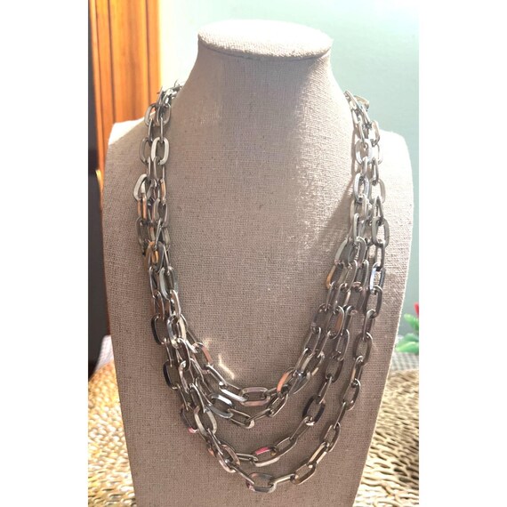 Silver-tone Multi-Link Necklace -- 18" - image 2
