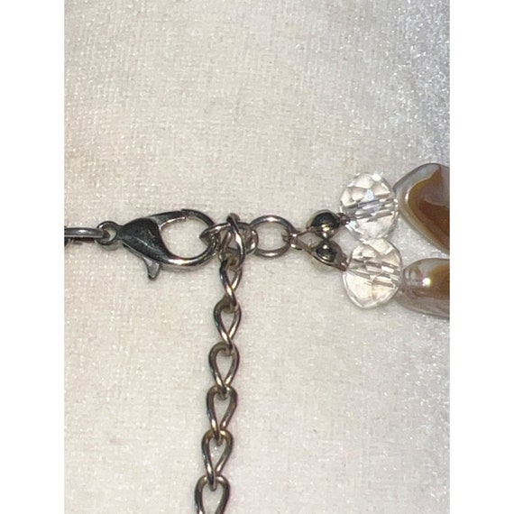 Abalone Shell & Faceted Crystal Statement Necklac… - image 9