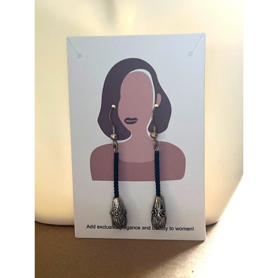 Artisan Sterling Silver Bead Dangle Earring - image 8